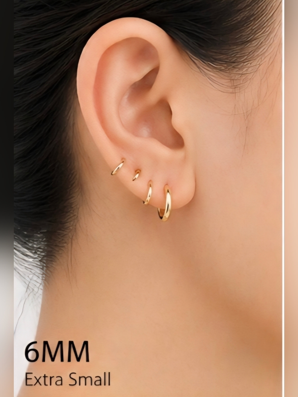 14K Gold Plated Huggie Hoop Earrings Pick Size 6mm 8mm 10mm 12mm 14mm NWT - Picture 3 of 10